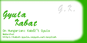 gyula kabat business card